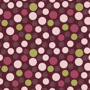 Polka Dot Burgundy Green ad Mauve