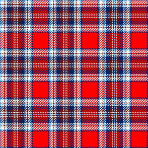 red white and blue plaid red