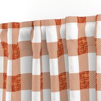 2" persimmon linen buffalo check