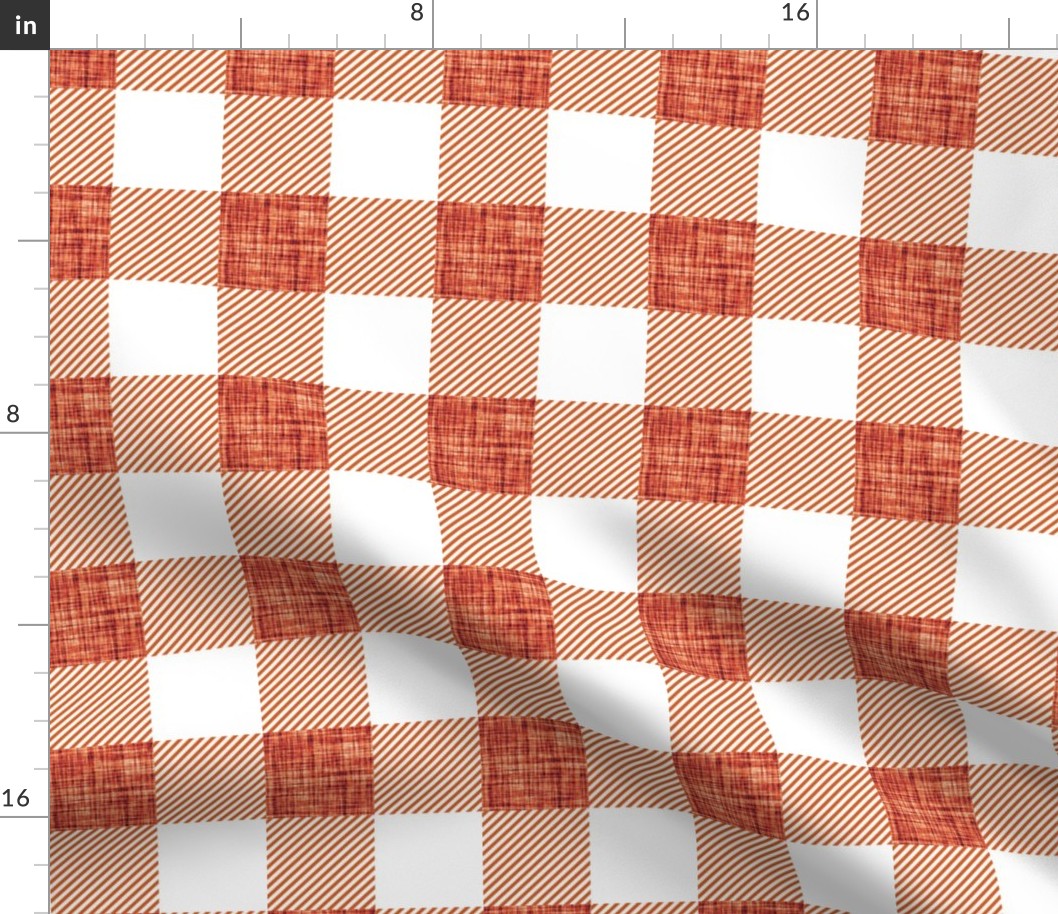 2" grapefruit linen buffalo check