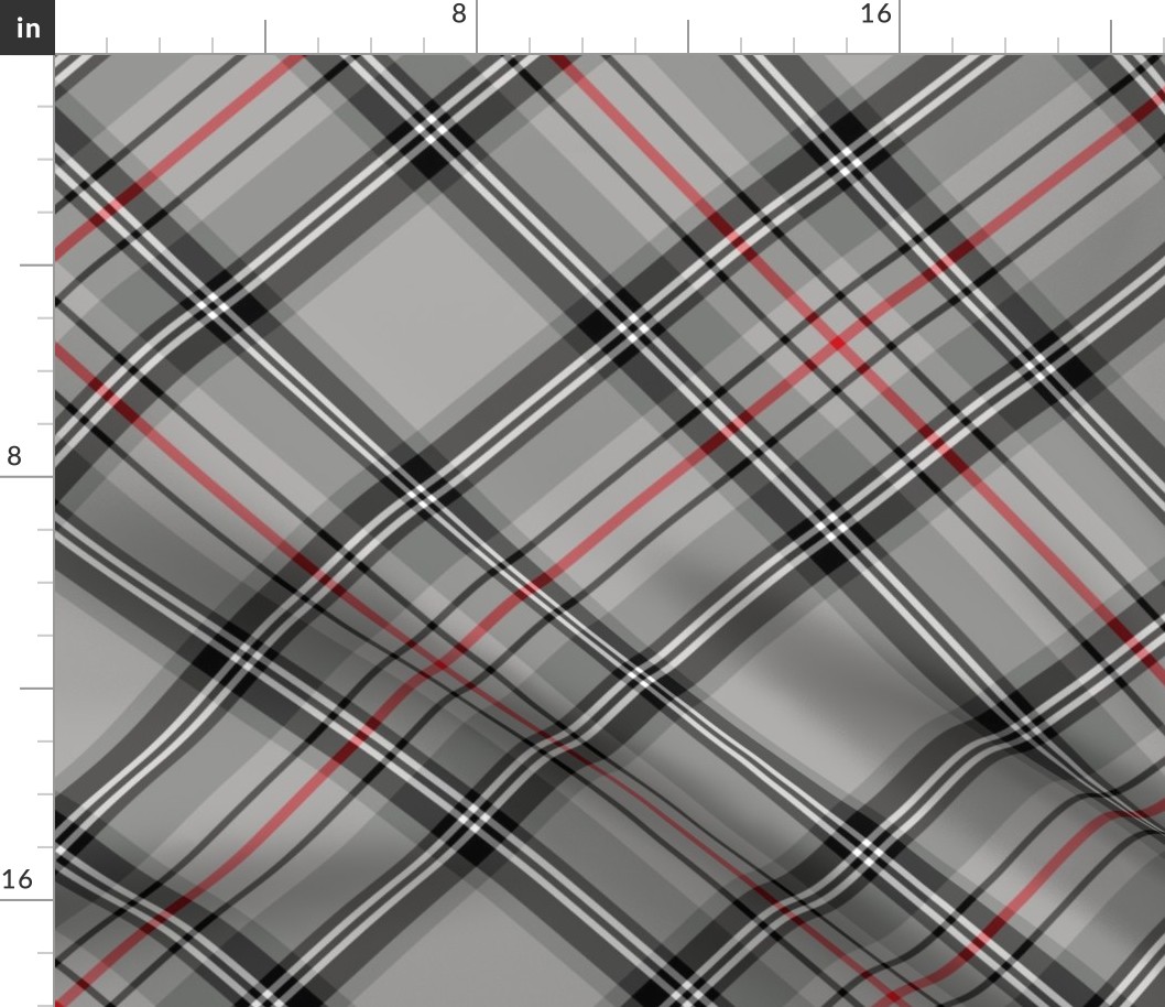 Glen Moy tartan, red stripe, 10" diagonal 