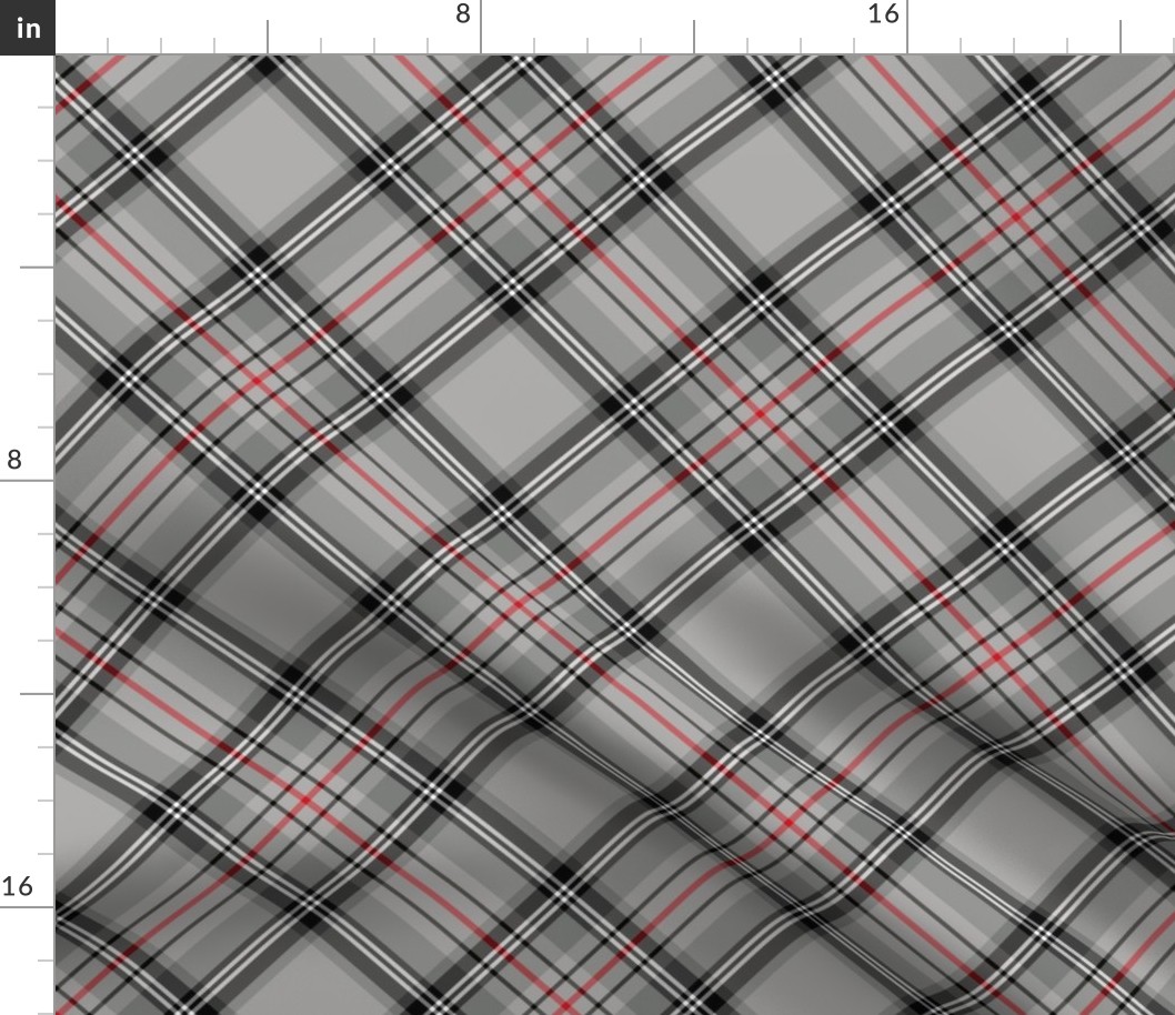 Glen Moy tartan, red stripe, 6" diagonal 