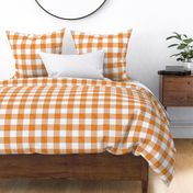 2" orange linen buffalo check