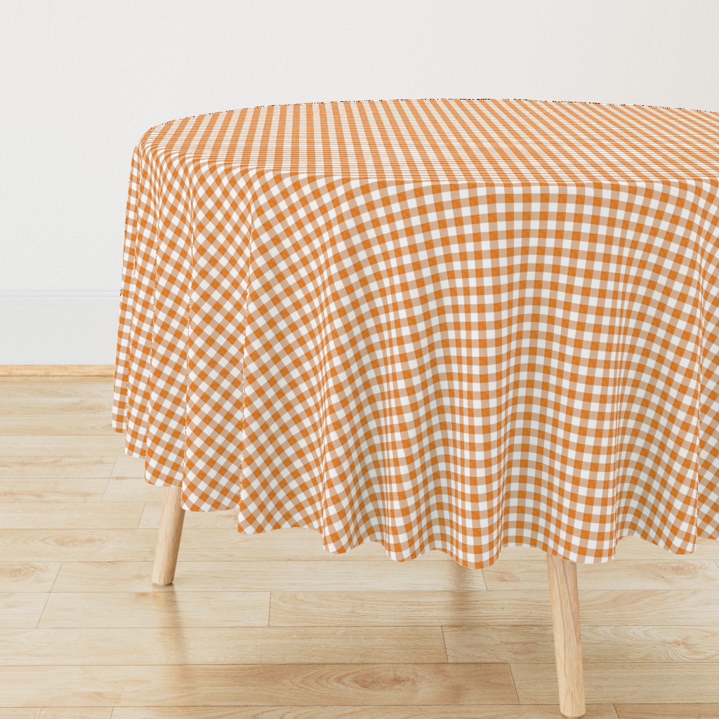 1/2" orange linen buffalo check