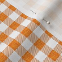 1/2" orange linen buffalo check