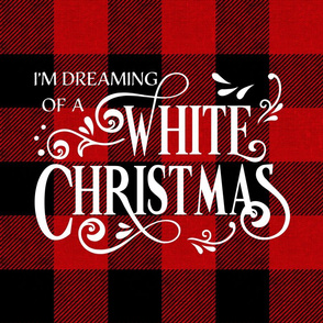 Dreaming of a White Christmas Buffalo Plaid 18 inch square sham