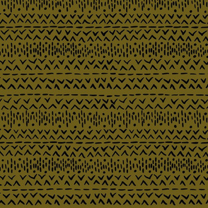 Tribal Pattern in Olive Green