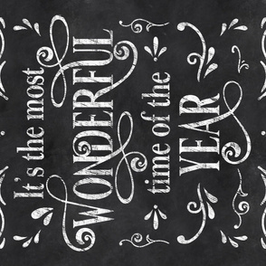 Minky Panel The Most Wonderful Time of the Year Chalkboard 36 x 54 inches