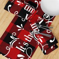 Minky Blanket The Most Wonderful Wonderful Time Buffalo Plaid 36 x 54 inches