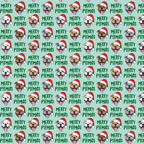 (3/4" scale) Merry Pitmas - pit bull Santa hats - pitties - mint  - Christmas dogs - C20BS