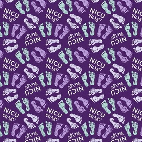 NICU Nurse - multi baby feet - purple/lavender/mint - nursing (purple) - LAD20BS