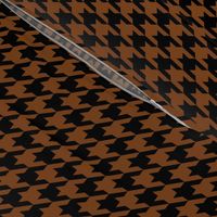 One Inch Russet Brown and Black Houndstooth Check