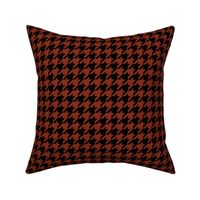 One Inch Sienna Brown and Black Houndstooth Check