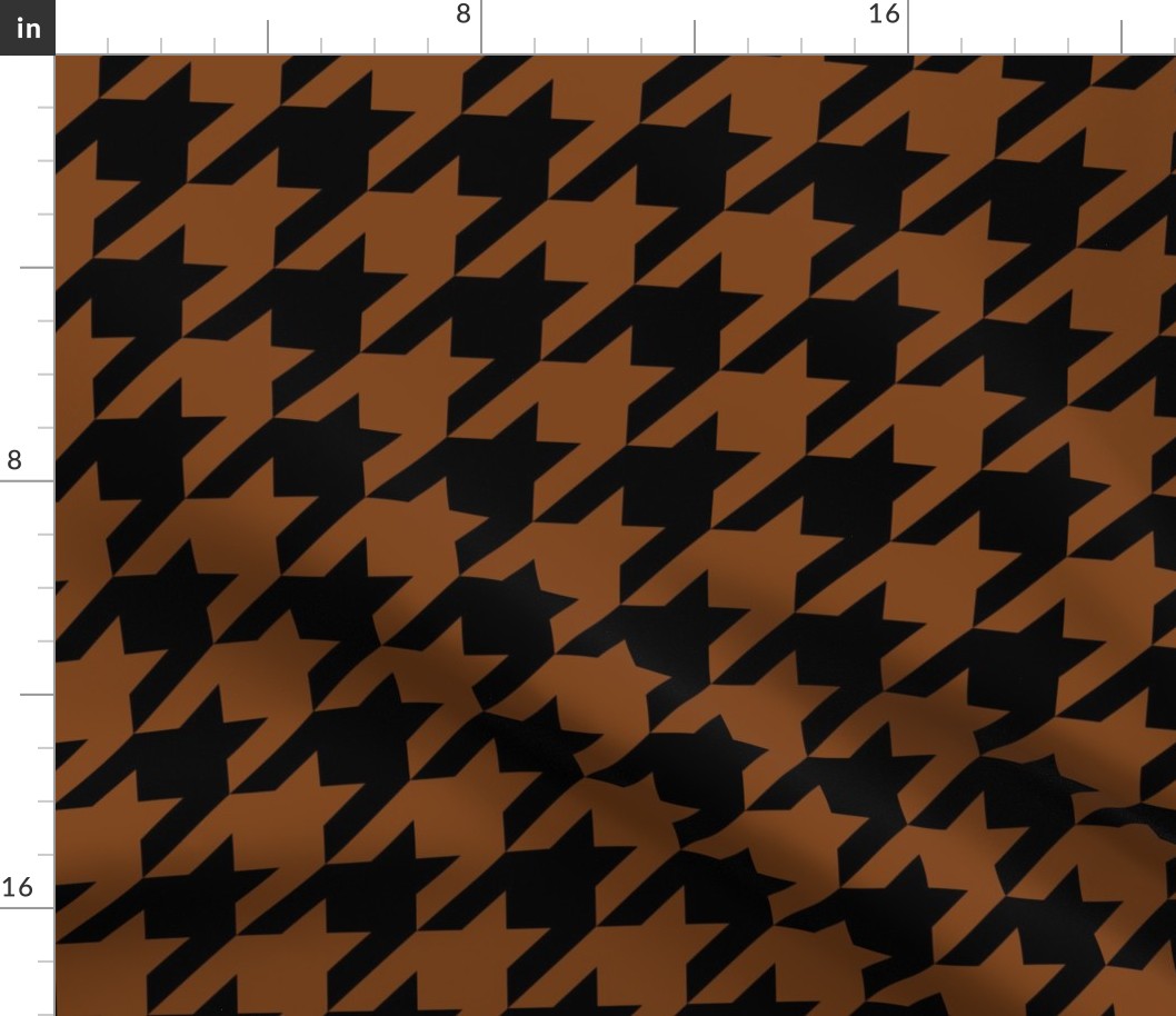 Three Inch Russet Brown and Black Houndstooth Check