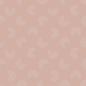 Abstract Mid century modern pattern. Geometry Dusty pink.  Circles