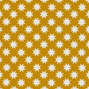 Abstract Mid century modern pattern. Geometry Ochre Mustard Yellow. Stars
