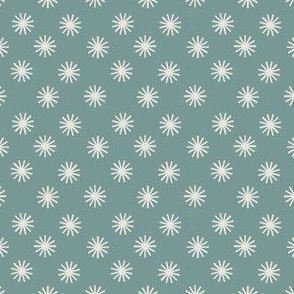 Abstract Mid century modern pattern. Geometry Teal Blue. Stars