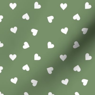 Love lovers minimal hearts basic romantic heart design soft olive green white