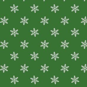 Snowflakes on Christmas Green