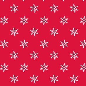 Snowflakes on Crimson Red