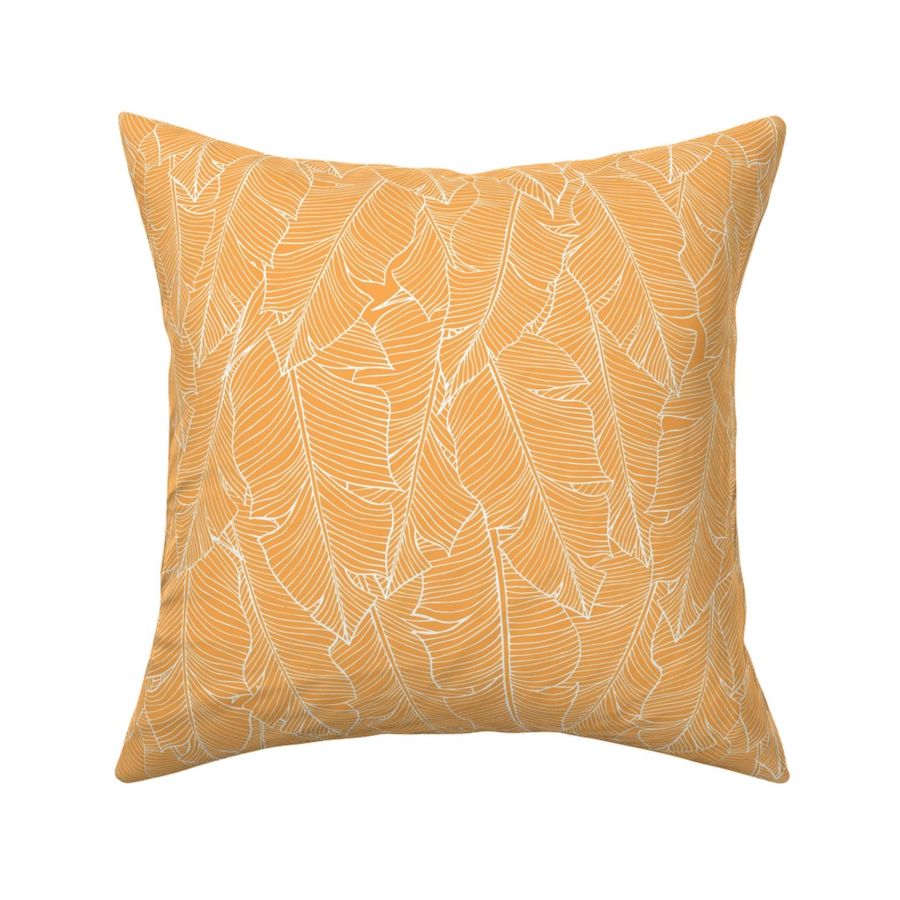 Banana Leaves Line Art - Marigold