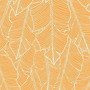 Banana Leaves Line Art - Marigold