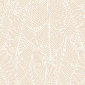 Banana Leaves Line Art - Buttercream