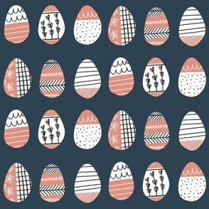 Pattern Eggs on Midnight Blue