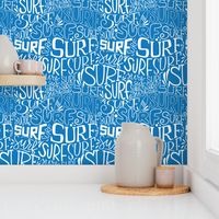 Surf lettering over blue background_ small scale