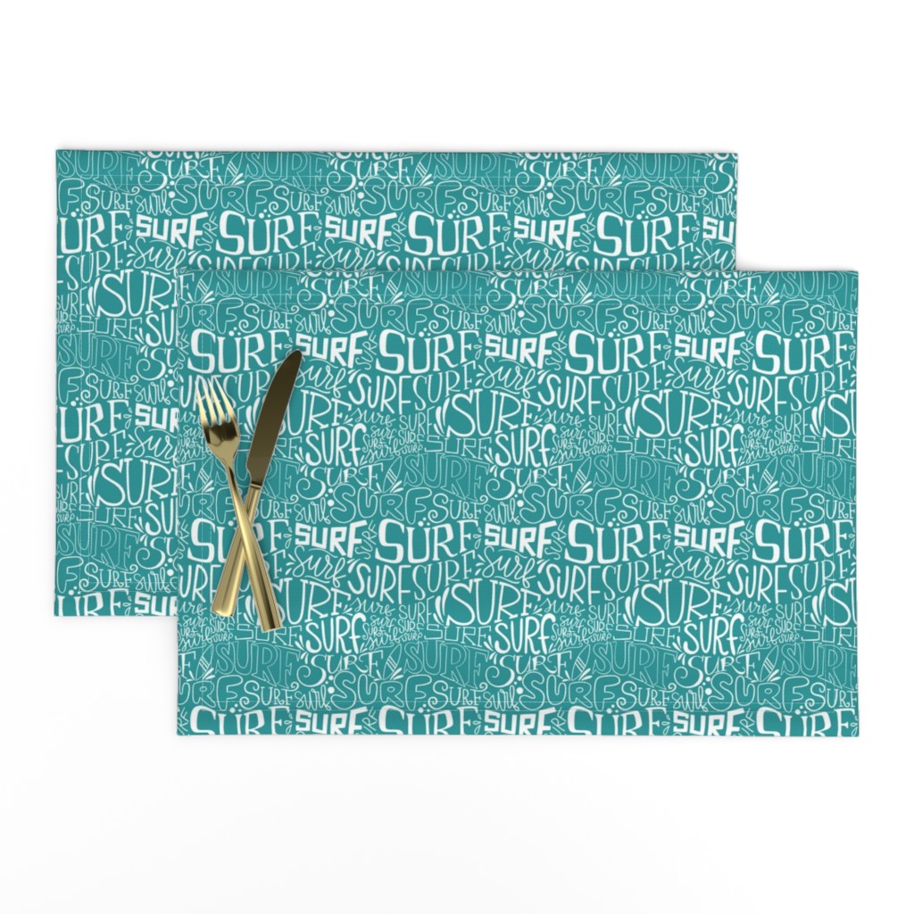 Surf lettering over teal background_small scale