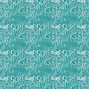 Surf lettering over teal background_small scale