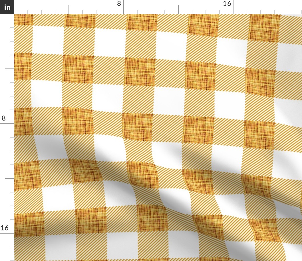 2" burnished gold linen buffalo check