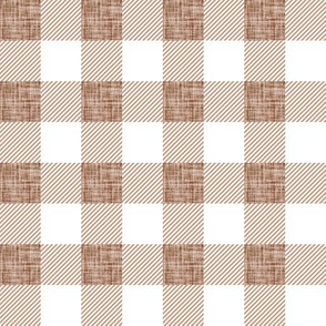 1" spice linen buffalo check