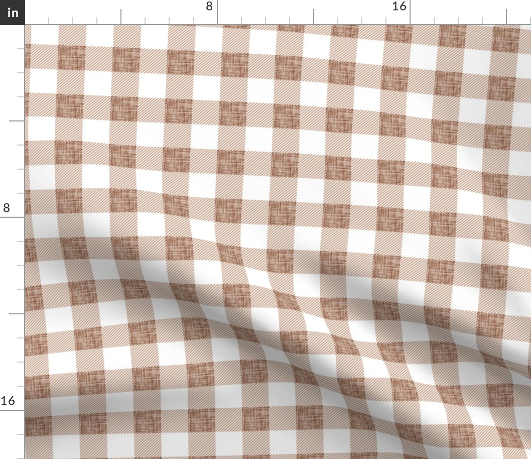 1" spice linen buffalo check