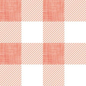 Coral Plaid Fabric, Wallpaper and Home Decor | Spoonflower