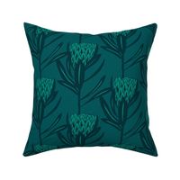 Protea Large - Duo Deep Green