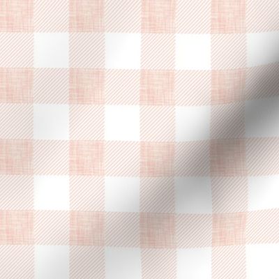 1" pale pink linen buffalo check