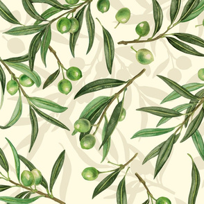 Olive branches watercolor 