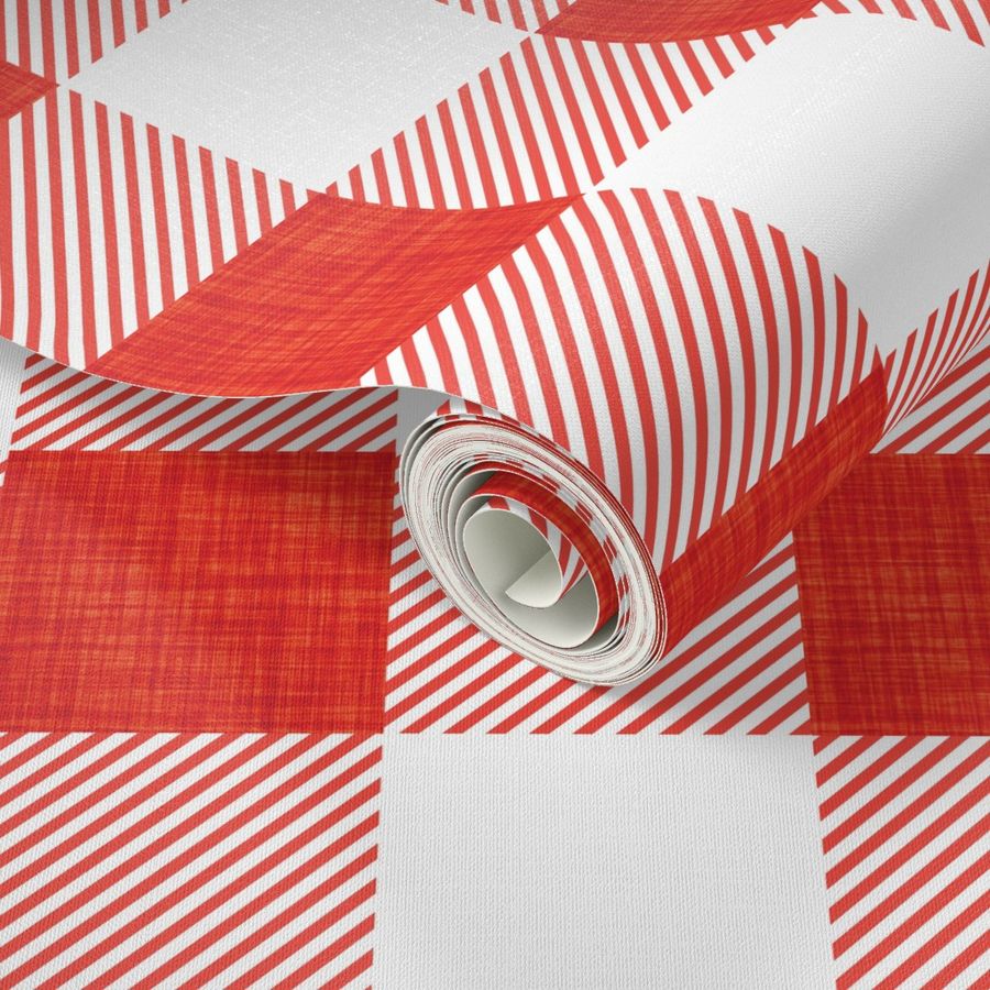 2" red linen no. 2 buffalo check