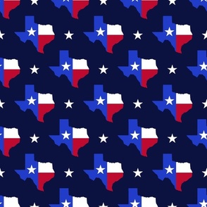 Regular Scale Texas Flag  State Map on Midnight blue 12-inch repeat