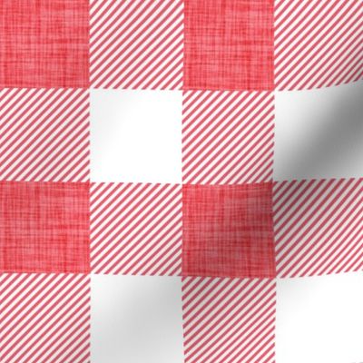 2" candy apple linen buffalo check