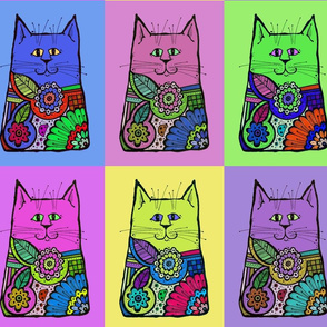 Colorful Rows of Cats #2