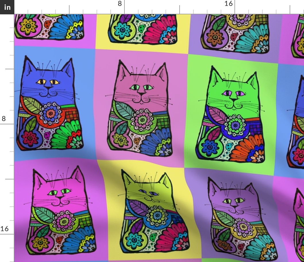 Colorful Rows of Cats #2