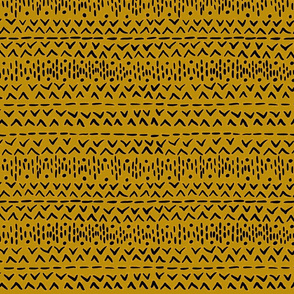Mudcloth print on Mustard Yellow