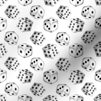 Nice Dice - black and white on white 