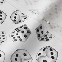 Nice Dice - black and white on white 