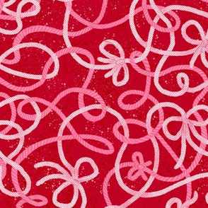 Tangled Holiday Ribbons (pink combo-red) 10"