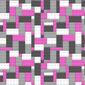 pink white blocks building brick small regular size