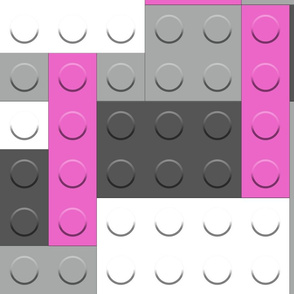 pink white brick building blocks large big 10x
