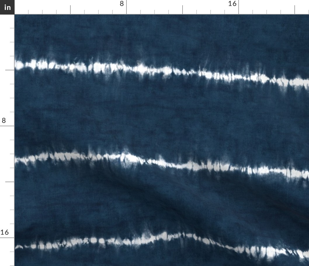 Shibori Stripes on Indigo Linen Pattern (xl scale) | Wide Ori Nui fabric in dark blue, Japanese shibori, indigo tie dye stripes, rustic fabric, navy blue and white.